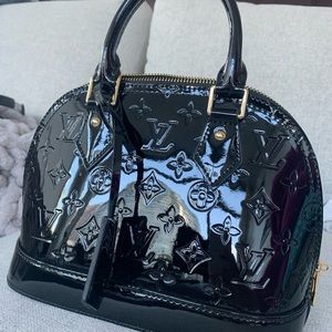 Patent leather handbag